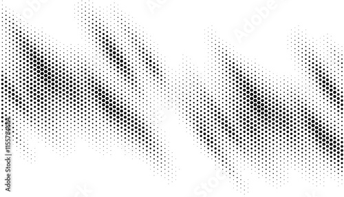 Hexagon halftone gradient texture. Geometric retro halftone tech wallpaper. Fading wavy hexagonal pattern for design element . Vector vanishing honeycomb. Fully editable vector element
