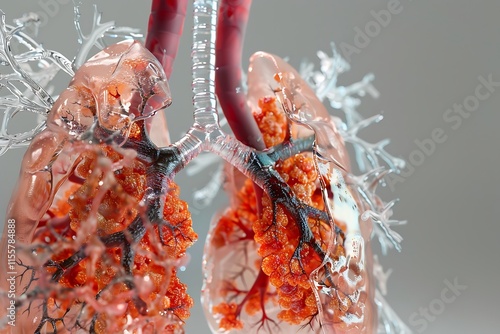 Human Lungs Anatomy For Medical Concept 3D Illustration. photo