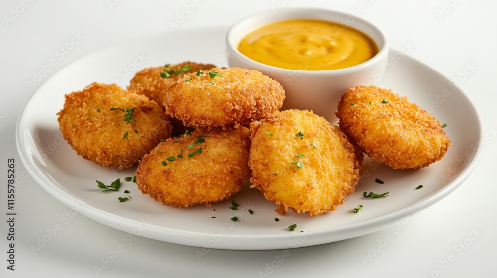 Crispy Chicken Nuggets with Honey Mustard Sauce Crispy Chicken Nuggets with Honey Mustard Sauce