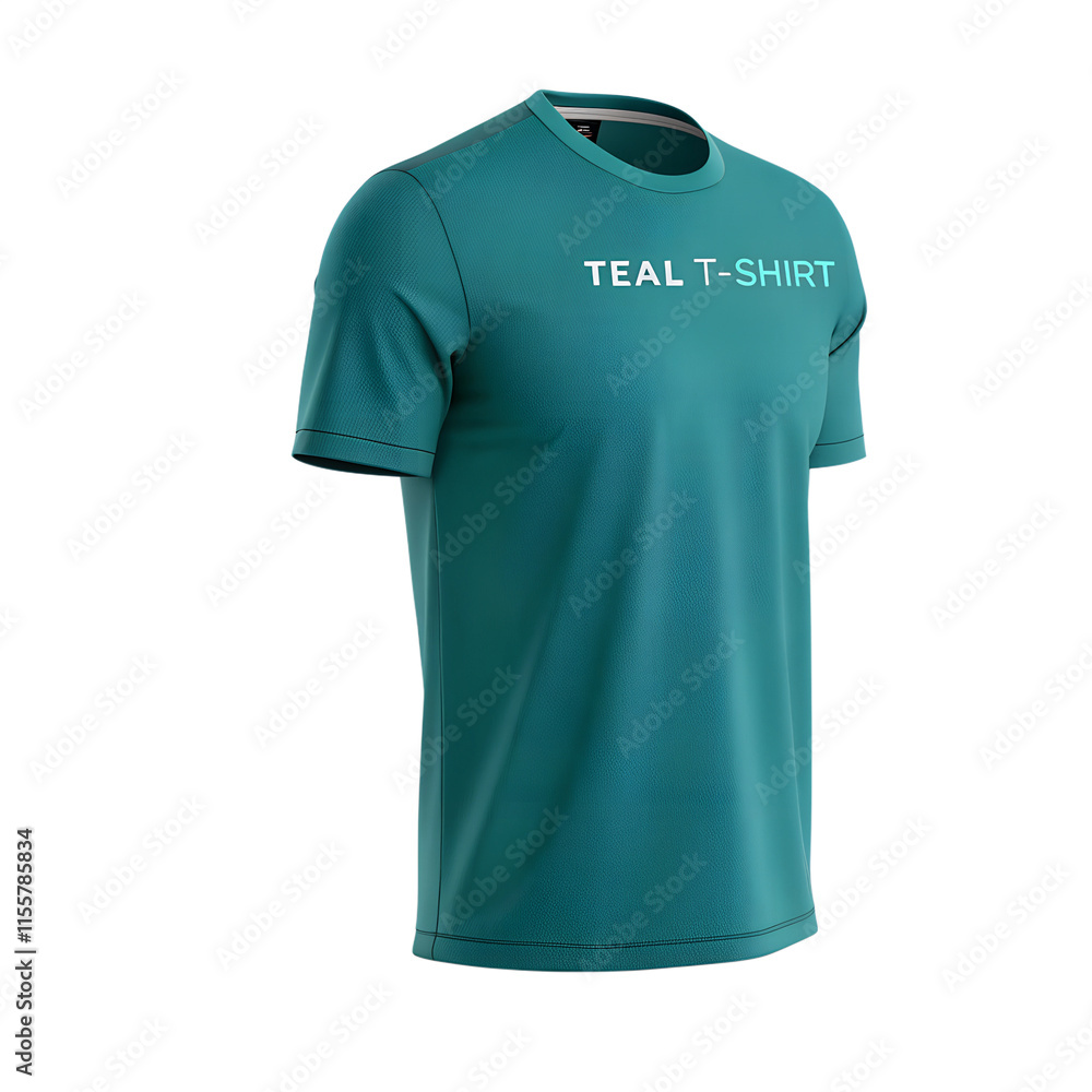 Teal t-shirt minimalist design simple white text Teal t-shirt minimalist design simple white text