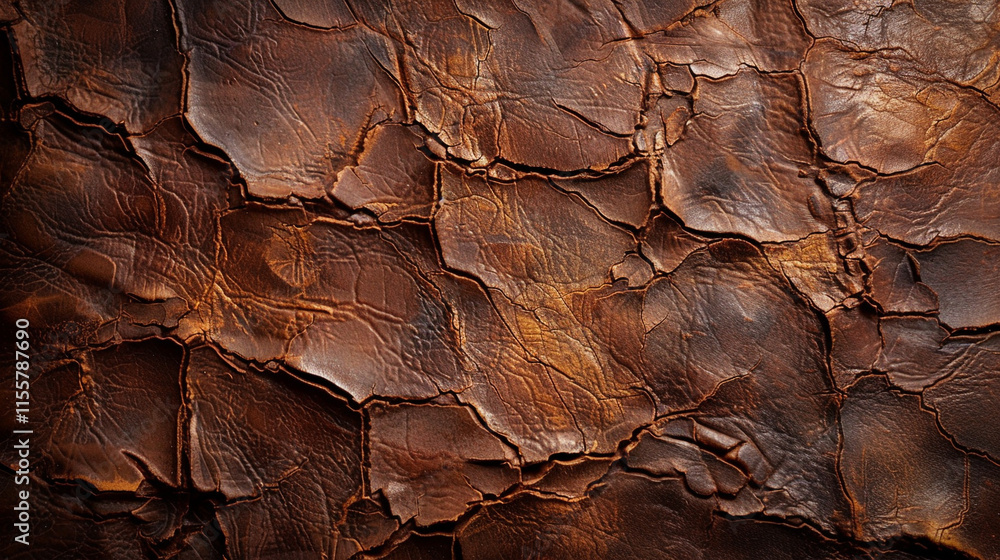 A striking depiction of distressed leather in a rich brown tone, with visible cracks, uneven textures, and natural imperfections creating a rugged appearance. A striking depiction of distressed leather in a rich brown tone, with visible cracks, uneven textures, and natural imperfections creating a rugged appearance.