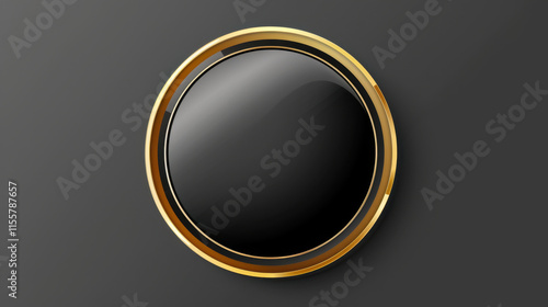 round button with gold 
