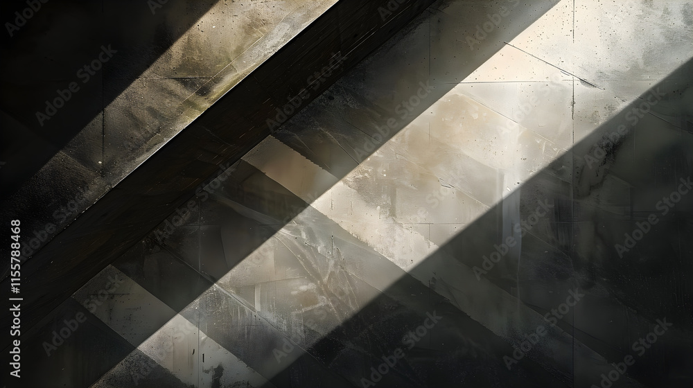 Fototapeta premium Dynamic Diagonals: Exploring the Intersection of Light, Shadow, and Geometry