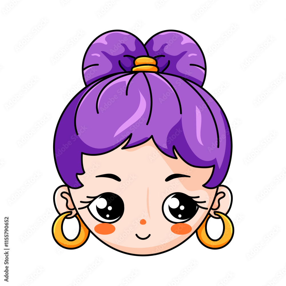 Cute NAME Cartoon Kawaii Sticker. Character Vector Illustration Cute NAME Cartoon Kawaii Sticker. Character Vector Illustration