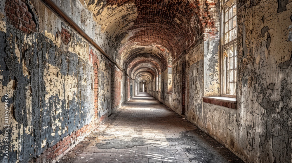 Decaying Brick Corridor: A Glimpse into History's Ruins Decaying Brick Corridor: A Glimpse into History's Ruins