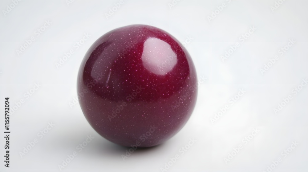 A single dark red plum rests on a white background A single dark red plum rests on a white background