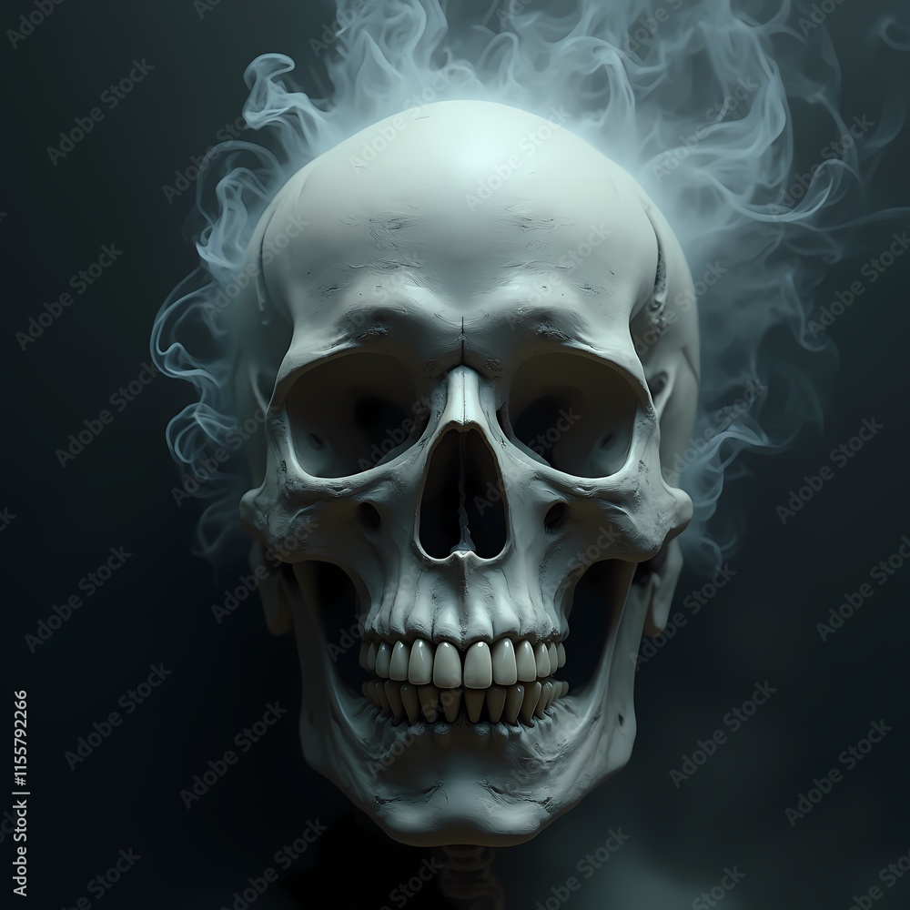 Fototapeta premium Surreal, creepy smoke skull