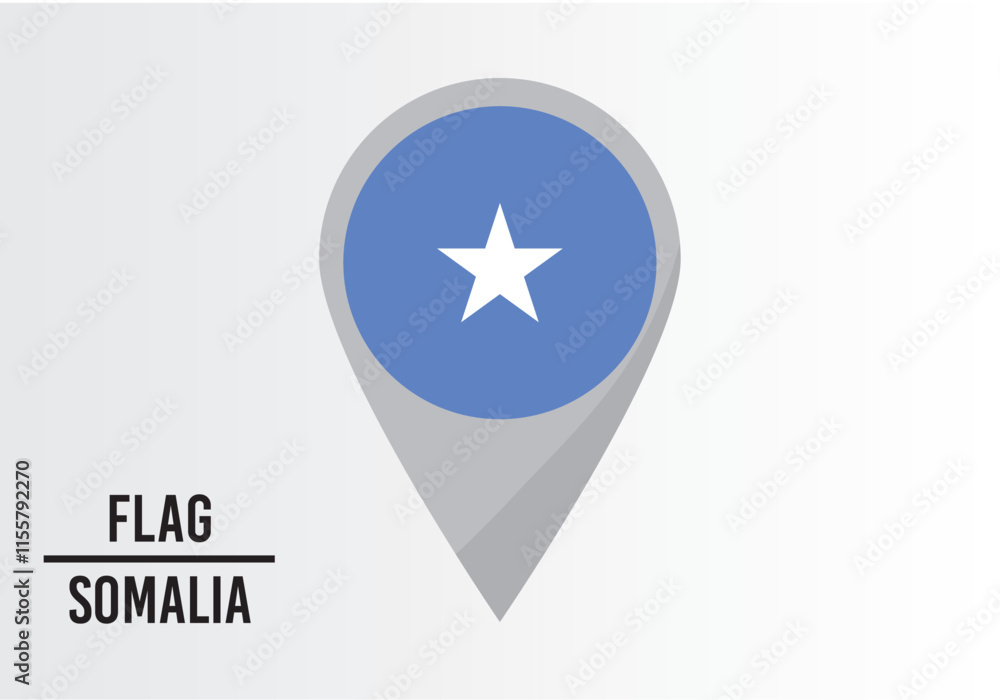 Somalıa Flag on Location Pin. vector illustration Somalıa Flag on Location Pin. vector illustration