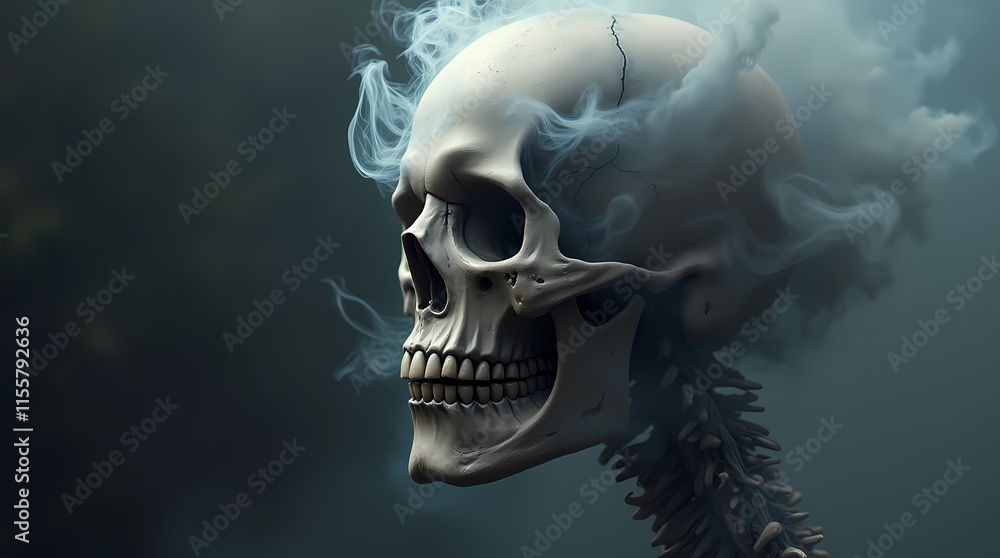 Surreal, creepy smoke skull Surreal, creepy smoke skull