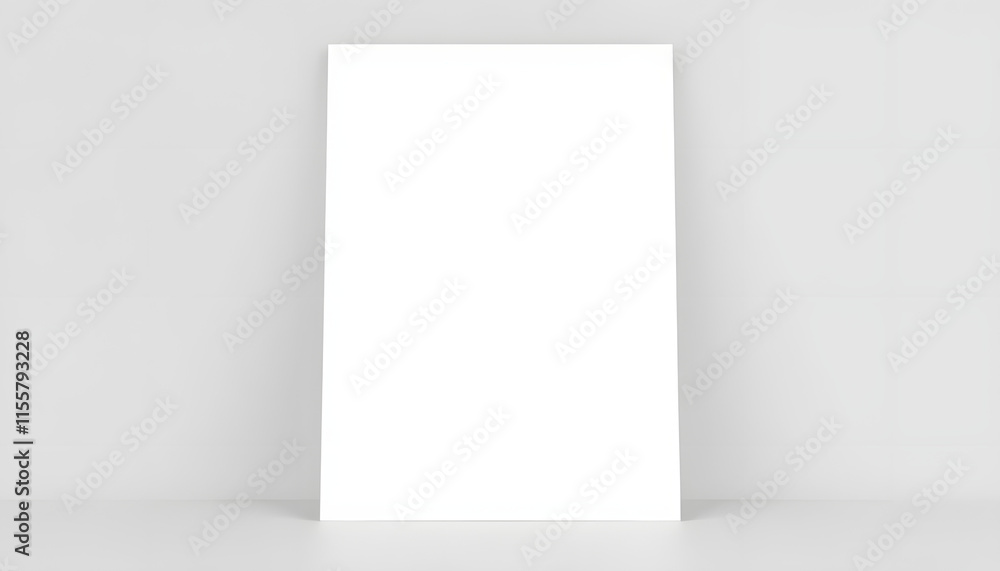 Fototapeta premium Two White Poster Mock up isolated on light gray background.3D rendering, studio lighting. isolated with white shades