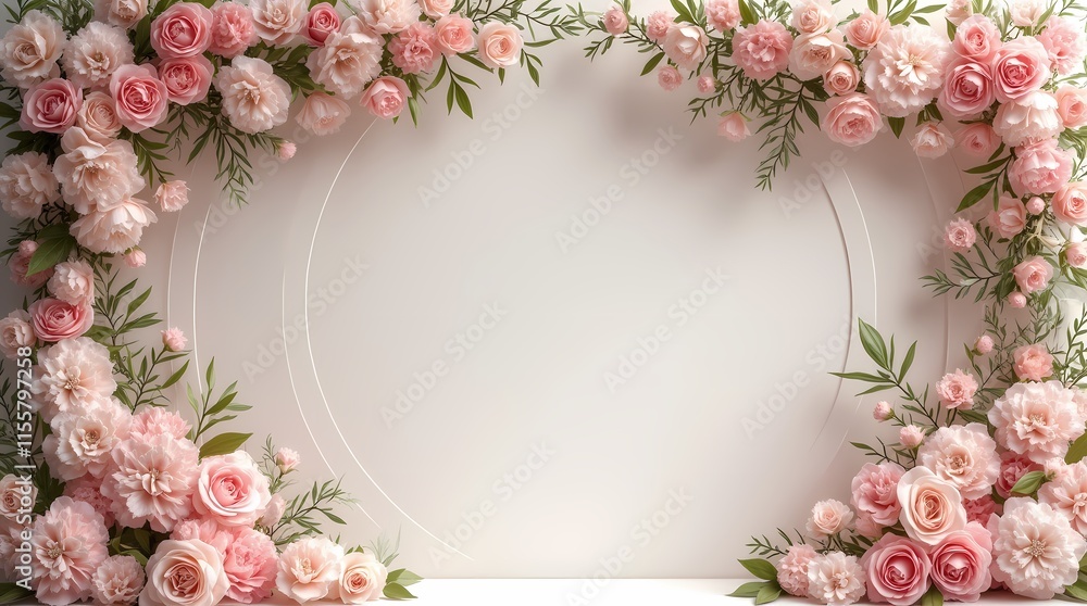 Wedding backdrop background with flower hoop and beautiful flowers Wedding backdrop background with flower hoop and beautiful flowers