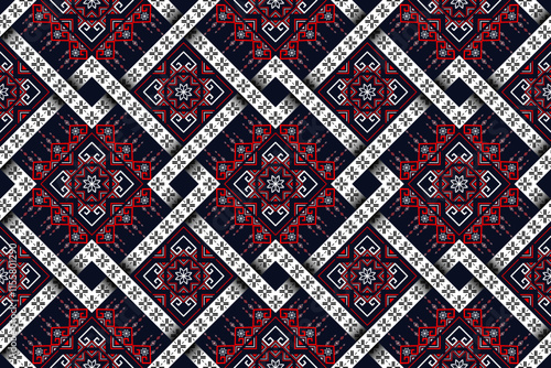Embroidery designs Oriental geometric ethnic pattern for background or carpet, wallpaper, batik wrapping, curtain design, vector illustration	