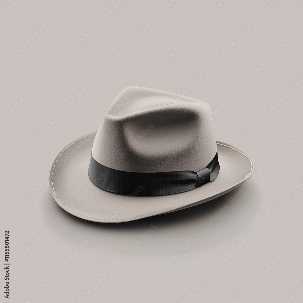 Classic Felt Hat on Solid White Background Minimal and Refined Design Classic Felt Hat on Solid White Background Minimal and Refined Design