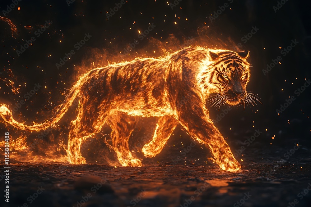Fiery Tiger Wildlife Design1 Fiery Tiger Wildlife Design1