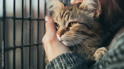 A photo of a shelter animal being adopted into a loving home, showcasing the importance of responsible pet ownership and animal welfare.