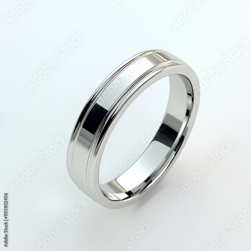 Elegant Iranian Inspired Men s Silver Ring on Clean White Background photo