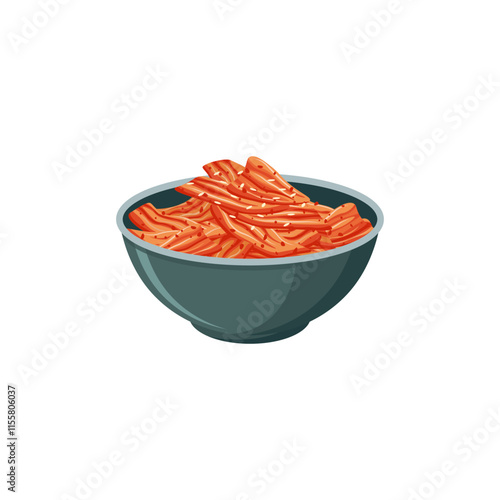 Korean traditional napa cabbage kimchi isolated in white