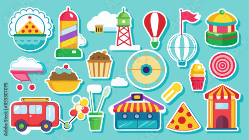 set of easter eggs and flowers