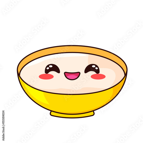 Cute Coffee Maker Cartoon Kawaii Sticker. Character Vector Illustration