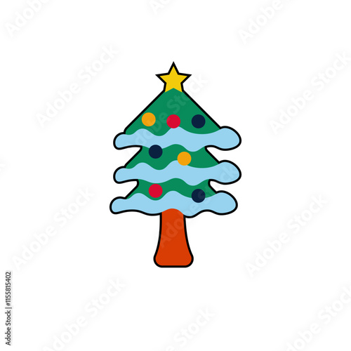 Christmas trees greeting card