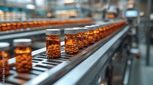 Automated filling process for amber vials with capsules in a pharmaceutical f...