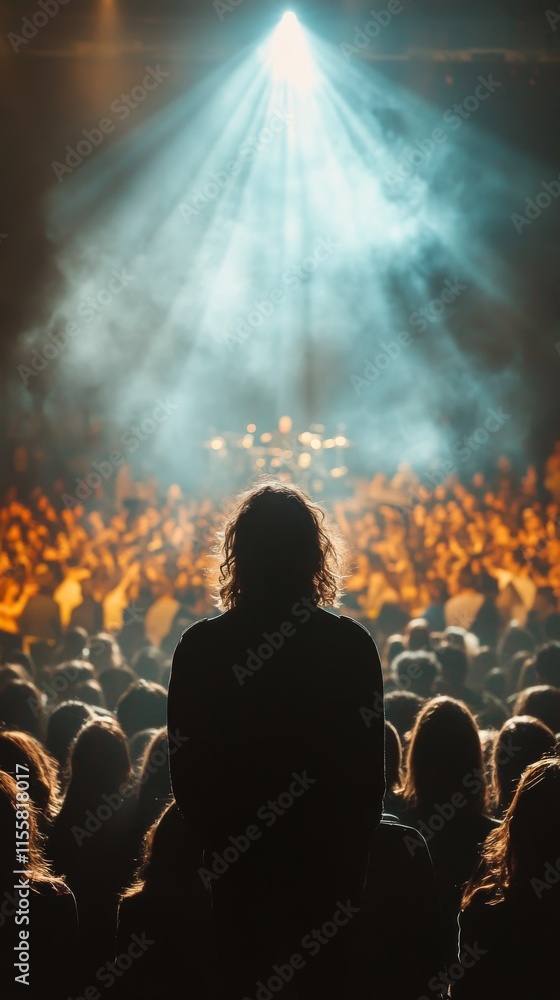 Crowd enjoys live concert with vibrant lights at night Crowd enjoys live concert with vibrant lights at night