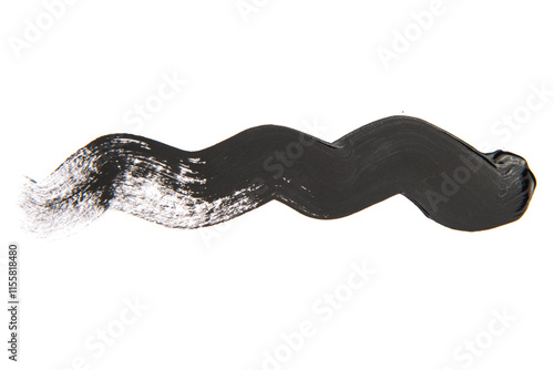 Black brush strokes isolated on white background. Paint by hand.