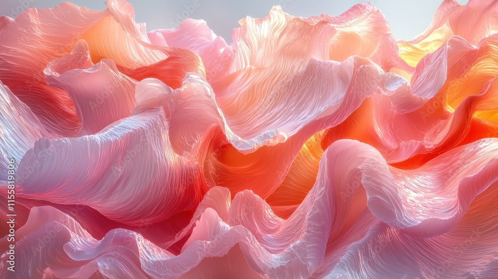 Abstract pink and orange flowing fabric waves. Abstract pink and orange flowing fabric waves.