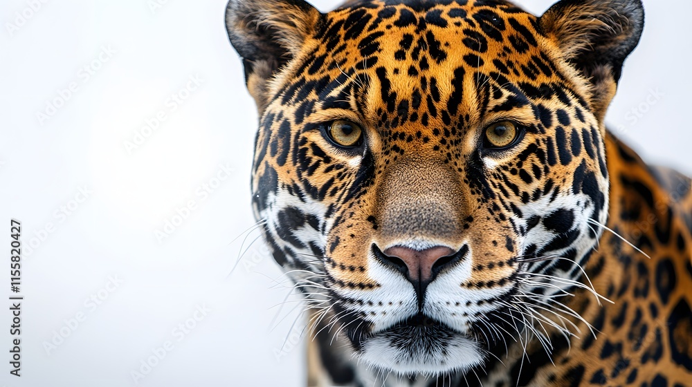 Obraz premium Majestic Jaguar Close Up Portrait Showing Intense Gaze