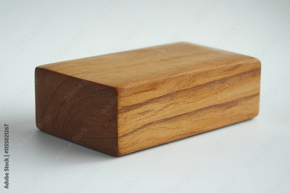 Smooth wooden block showcases natural grain and rich texture, pe Smooth wooden block showcases natural grain and rich texture, pe