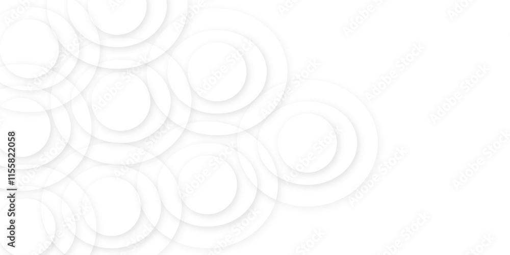 Abstract background with circle white abstract geometric background. Modern and geometric design with paper circle design silver background web design Banner Pattern texture space concept. Abstract background with circle white abstract geometric background. Modern and geometric design with paper circle design silver background web design Banner Pattern texture space concept.