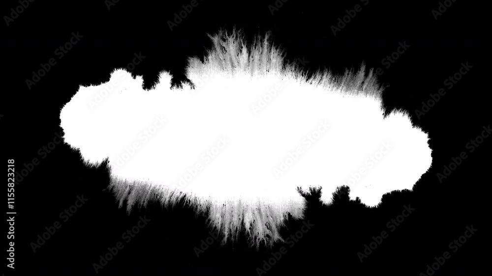 Black ink artistic down top flow splatter spots spills white paper beautiful reveal dripping streaks spread fluid ink alpha matte isolated watercolor ink drops transition