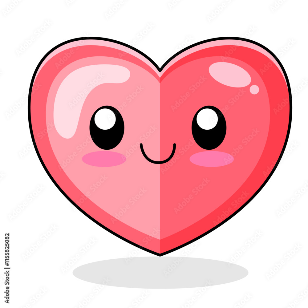 Fototapeta premium Cute Love Cartoon Kawaii Sticker. Character Vector Illustration