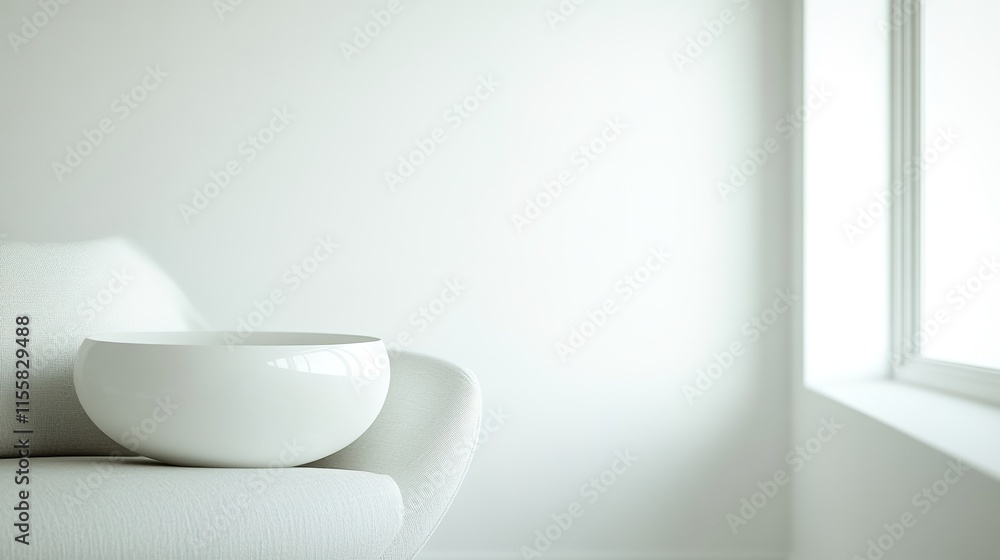 Minimalist interior showcases soft shapes and natural light crea Minimalist interior showcases soft shapes and natural light crea