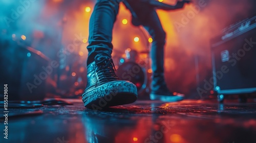 Live music performance with vibrant lights and dynamic atmosphere in an urban...