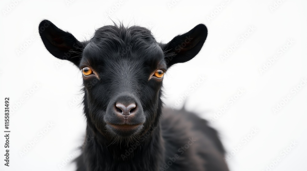 Detailed Close-up Portrait of a Black Goat Detailed Close-up Portrait of a Black Goat