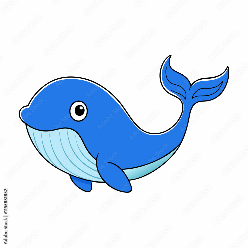 Out line vector cute Blue Whale cartoon vector illustration Out line vector cute Blue Whale cartoon vector illustration