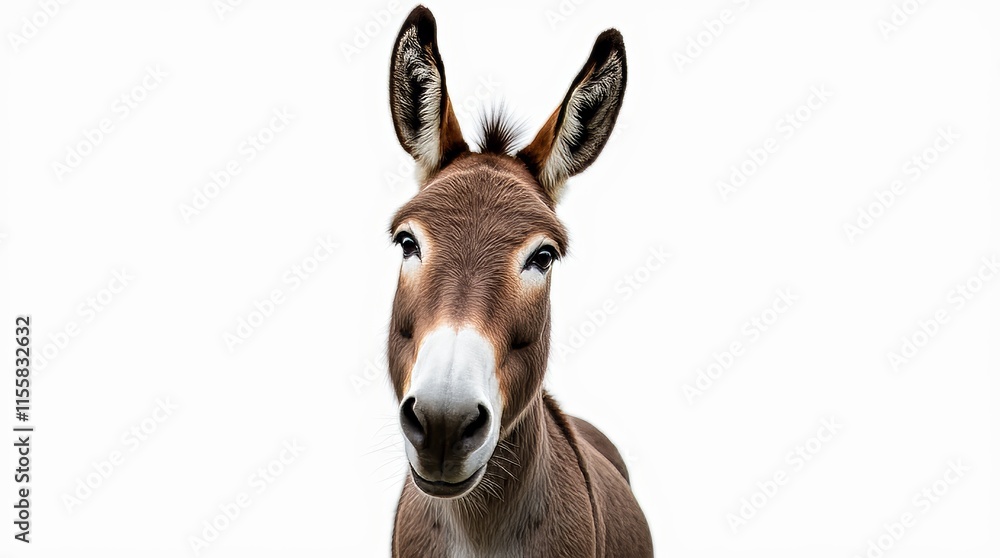 Fototapeta premium Detailed Close-Up Portrait of a Donkey