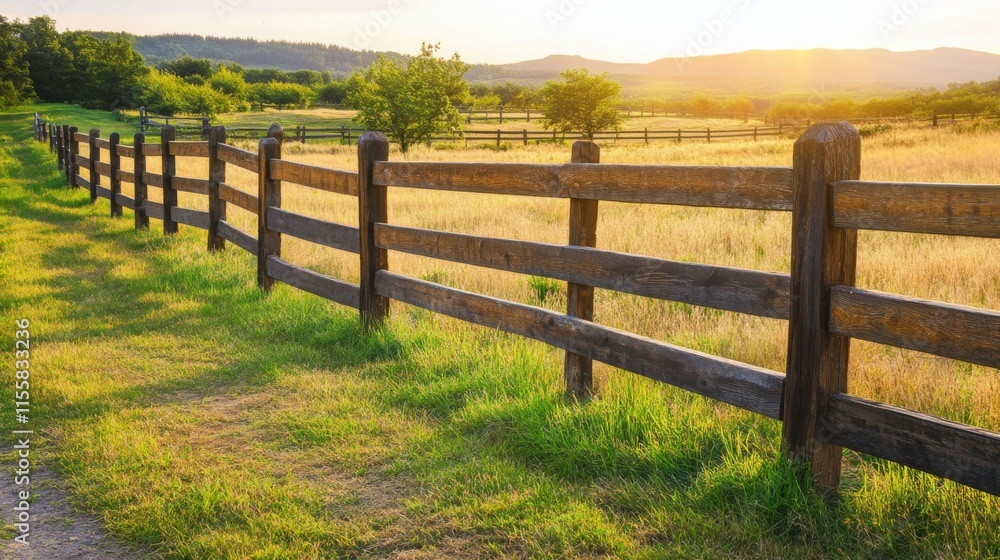 Warm Fencing Scene with Soft Light and Natural Touch Warm Fencing Scene with Soft Light and Natural Touch