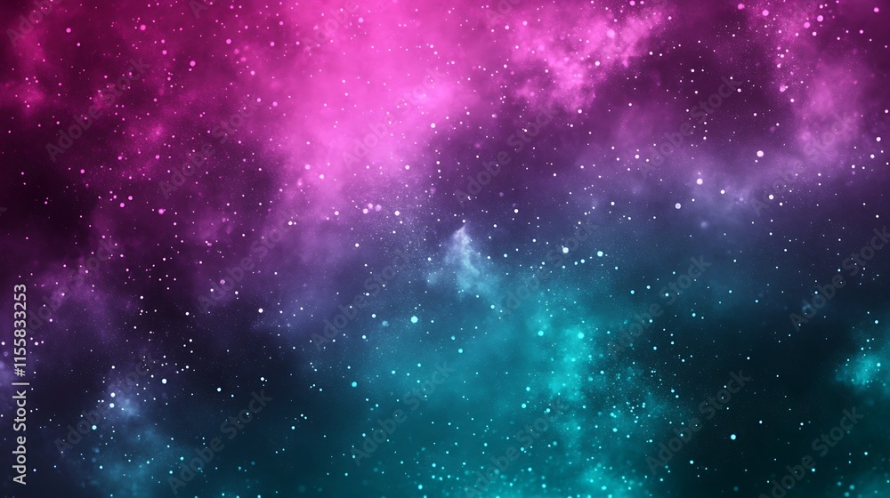 Obraz premium Vibrant grainy gradient blending purple and teal, with subtle speckles creating a textured depth.
