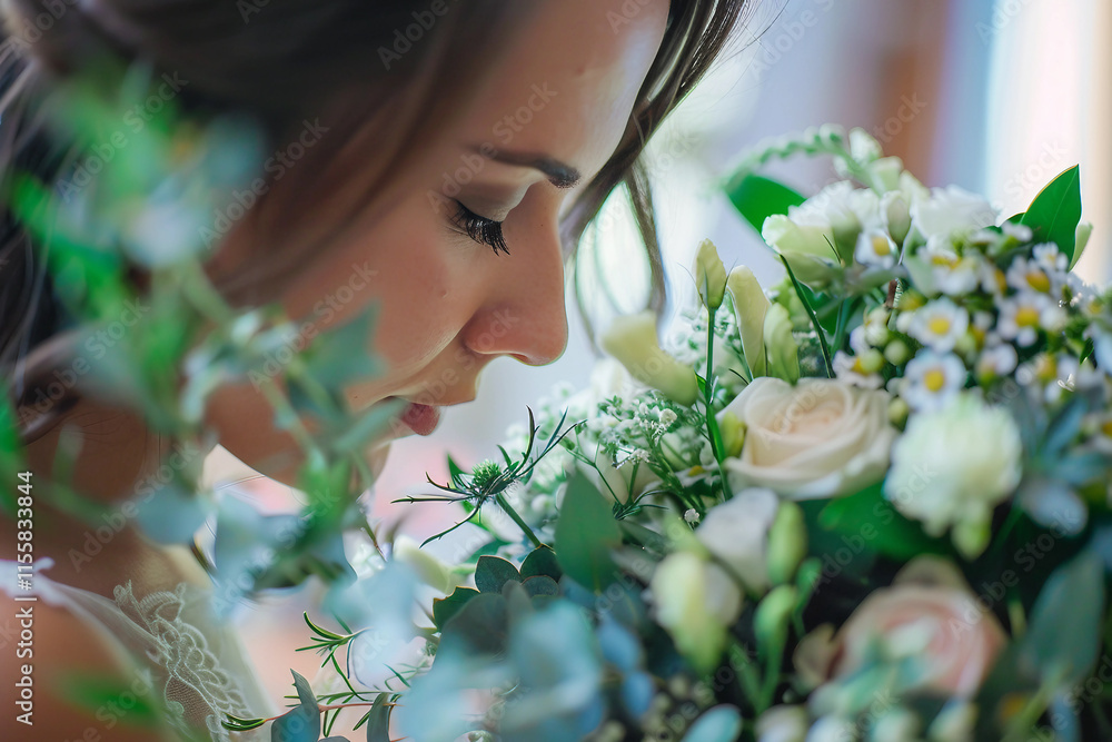 Generative AI Close-Up of Woman's Eyes Among Flowers in Florist Concept Generative AI Close-Up of Woman's Eyes Among Flowers in Florist Concept