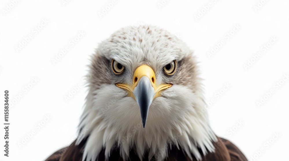 Obraz premium Majestic Eagle Portrait: Sharp Features and Fierce Expression