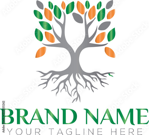 Daycare or childcare playful tree symbol logo design for non profit organization, NGO, Business, Company or any personal use.