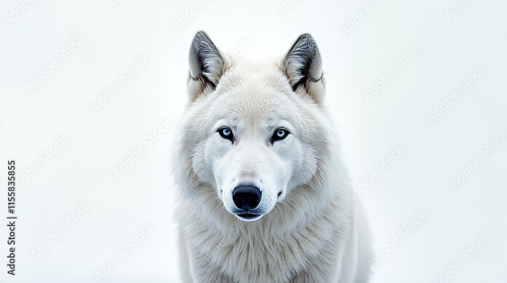 Detailed Close-Up Portrait of a White Wolf Detailed Close-Up Portrait of a White Wolf