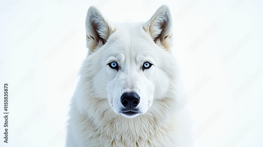 Detailed Close-Up Portrait of a White Wolf Detailed Close-Up Portrait of a White Wolf