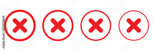 Checkmark cross icon Checkmark icon set. Checkmark right symbol tick sign.