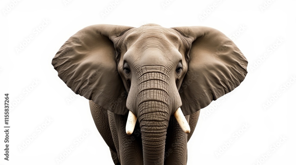 Obraz premium Detailed Close-up Portrait of an Elephant