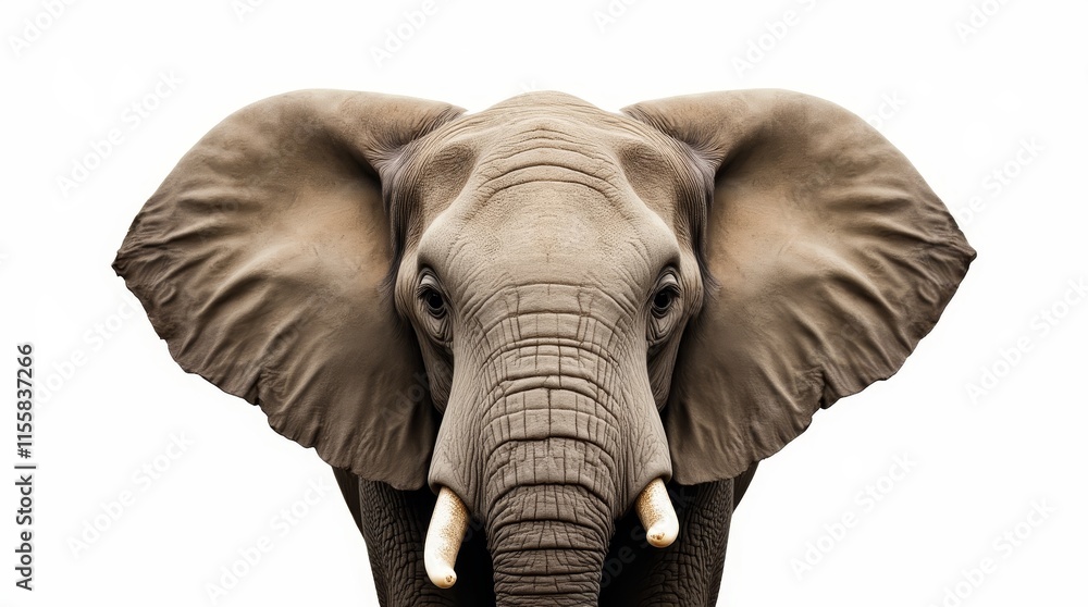 Obraz premium Detailed Close-Up Portrait of an Elephant