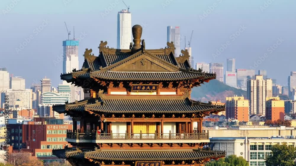 Traditional Chinese architecture highlights urban landscape in bustling city Traditional Chinese architecture highlights urban landscape in bustling city