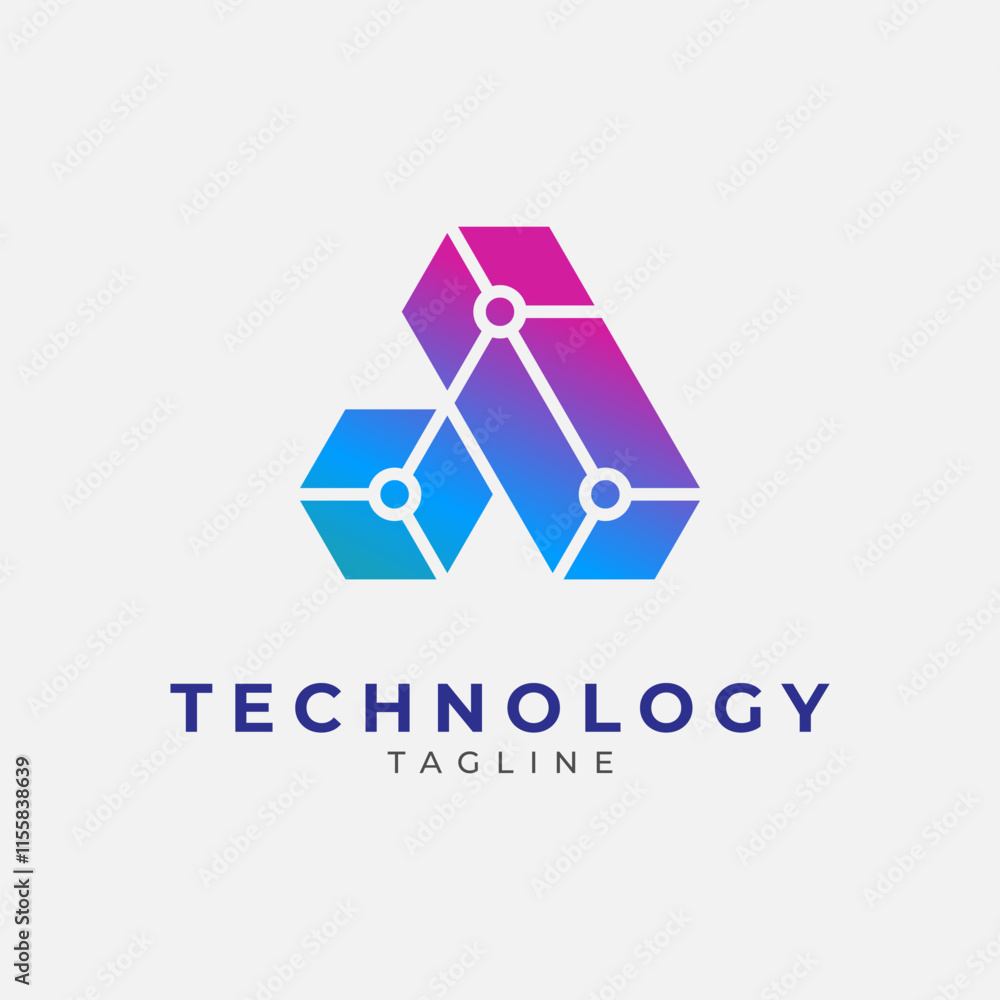 Letter A or AI Tech Logo, letter A and I with technology style, technology design logo template, vector illustration Letter A or AI Tech Logo, letter A and I with technology style, technology design logo template, vector illustration
